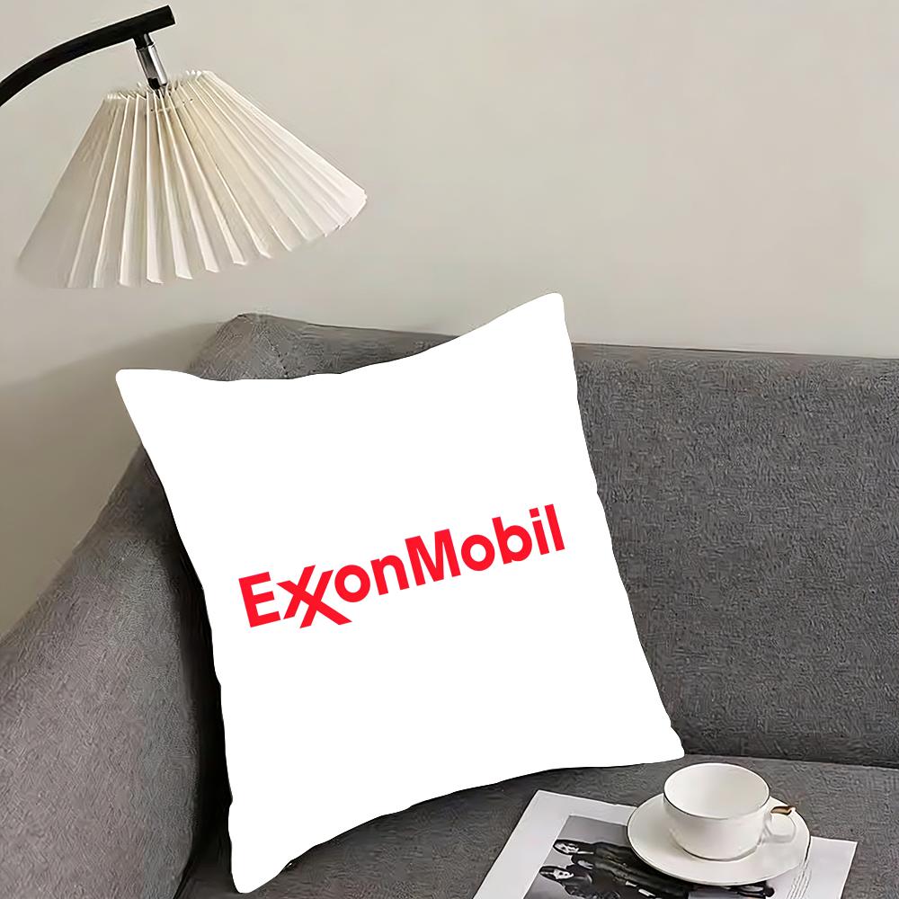 ExxonMobil Cushion Cover Reversible Plush Pillow Cover – For car, sofa, bedroom, perfect as a gift.