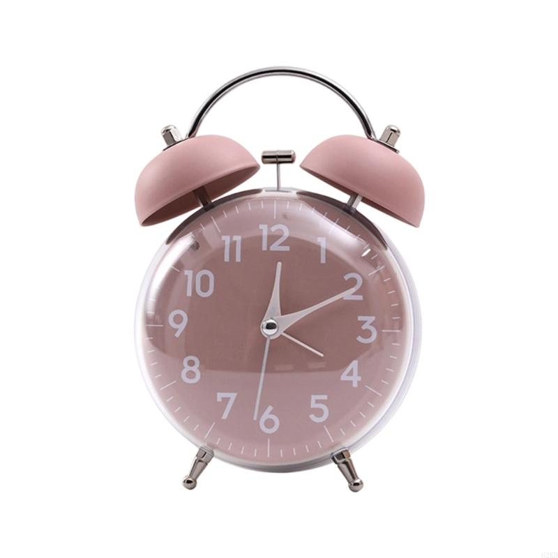 62KD Analog Alarm Clock Double Alarms Quiet Operating Large with Night Light