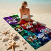 Classic Japanese element cartoon ONE PIECE Monkey D. Luffy beach towel outdoor camping vacation swimming beach towel outdoor absorbent bath towel Y3