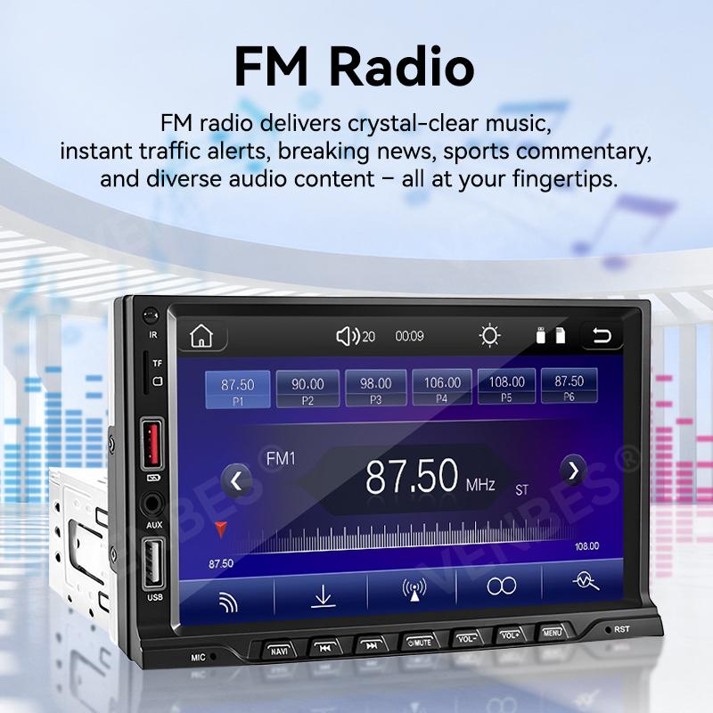 VENBES Car Radio Carplay Android Auto Mirrorlink 1 DIN Touchscreen 7 Inch Multimedia MP5 Player Bluetooth 5.0
