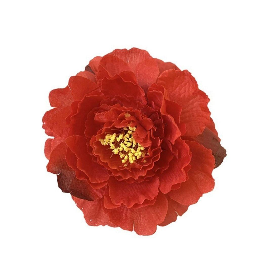 Cloth Red Rose Hairpin Bohemian Style Girl Hair Clip Sweet Flower Hair Clip Summer