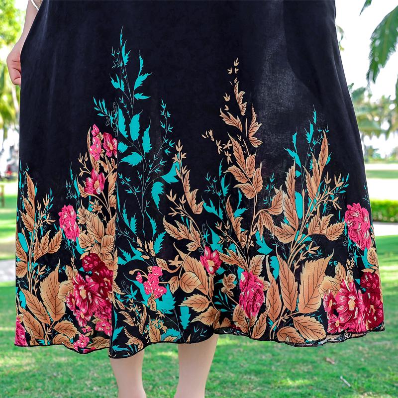 Большие размеры повседневные женские платья летние свободные короткие рукава длинные платья женские винтажные одежды