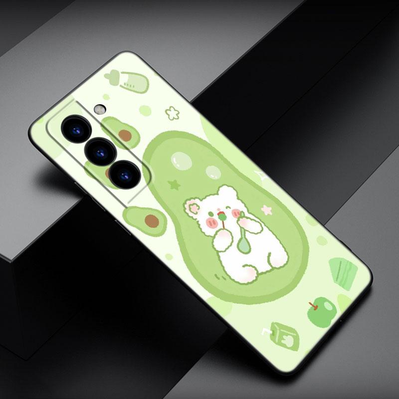 Милый мультяшный авокадо эстетический чехол для телефона Samsung Galaxy S22 Pro S21 S20 FE Ultra S10 Lite S10 S10E S9 S8 Plus черный чехол