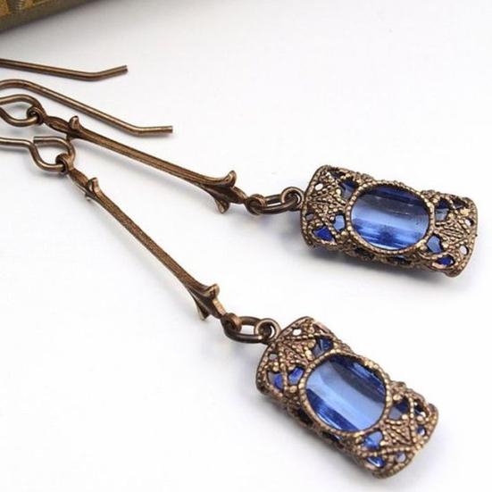 Винтажные женские резные подвески из искусственного драгоценного камня, висячие серьги-крючки, ювелирные изделия
