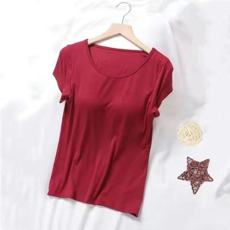 Women's Solid Color Chest Pad Cup One Women's Tank Top Underwear Plus Size