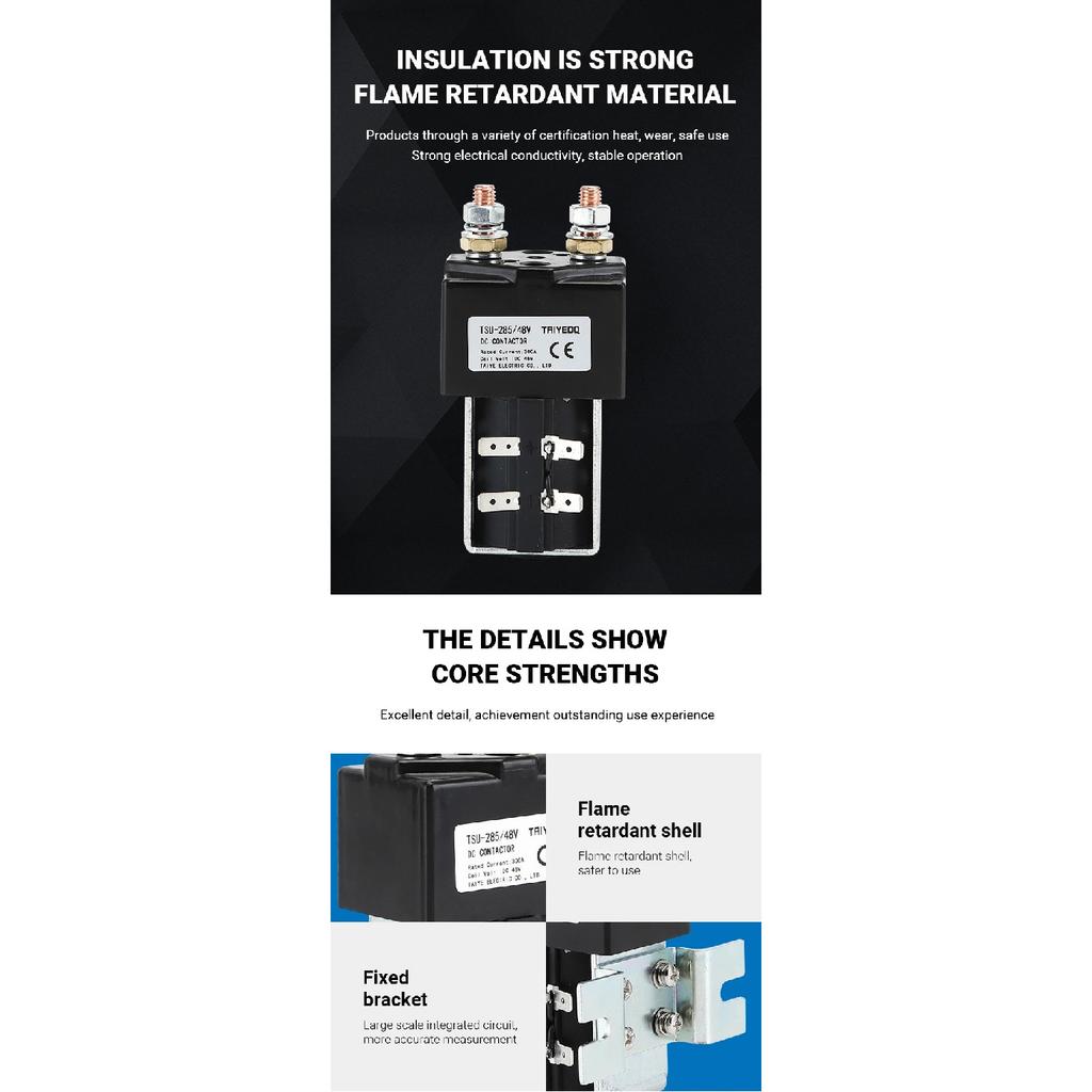 300A Contactor 12VDC 24V 36V 48V 60V 72V Use For Engineering Machinery Battery Car Electric Forklift DC Contactor