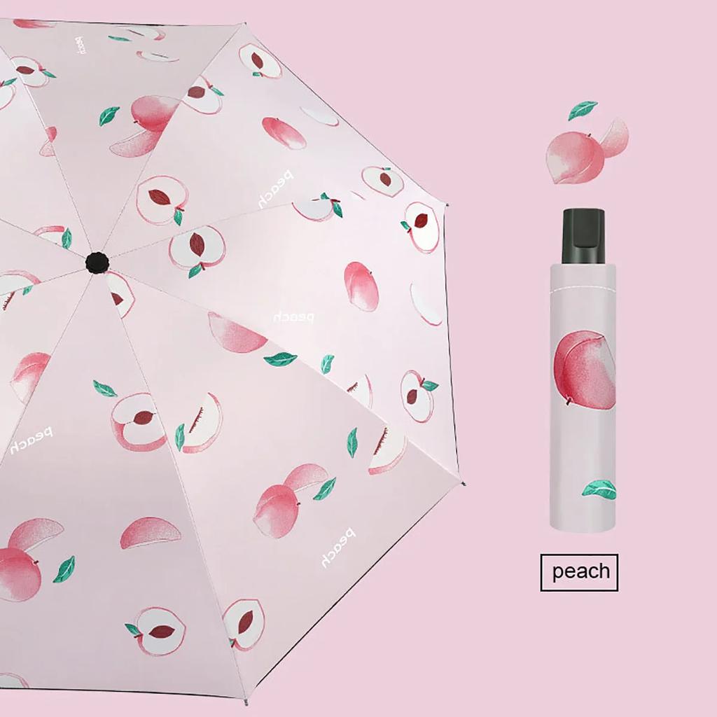 Handfold Umbrella Fruit Umbrella Girl Heart Sunny Rain Dual Use Sun Umbrella Male and Female Sunscreen Umbrella