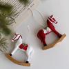 Christmas Hanging Horse Figurines Resin Rocking White Horse Ornament Eye-catching Festive Atmosphere Decorations