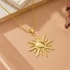 Concise Solar Sun Pendant Necklace Golden Neck Chain New Jewelry Gift  Women Girl
