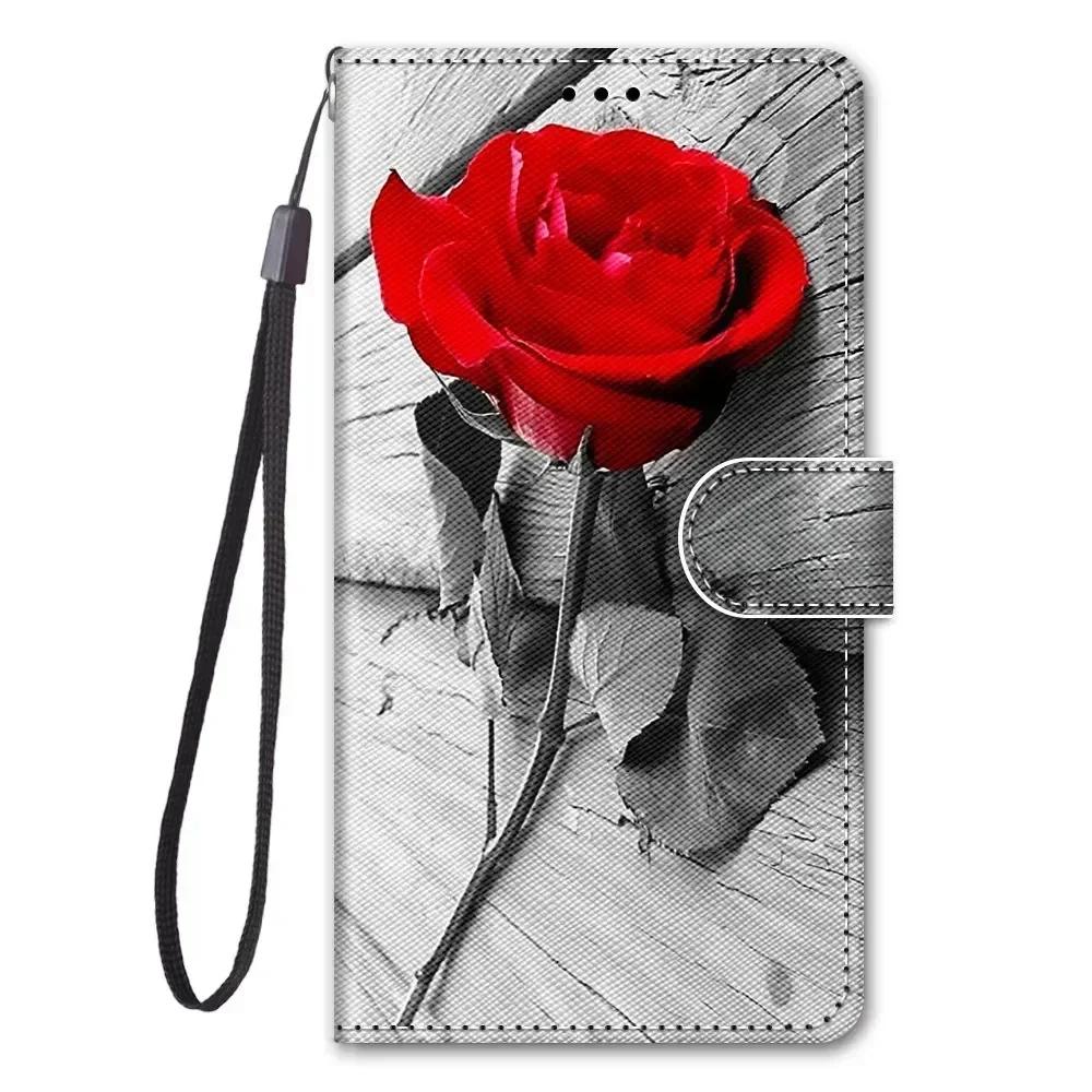 Модный кожаный чехол-книжка для Xiaomi Redmi 13 13C 12 12C 10 10A 10C 9 9A 9C 9T 8 с рисунком бабочки и цветов, кошелек, чехол для телефона