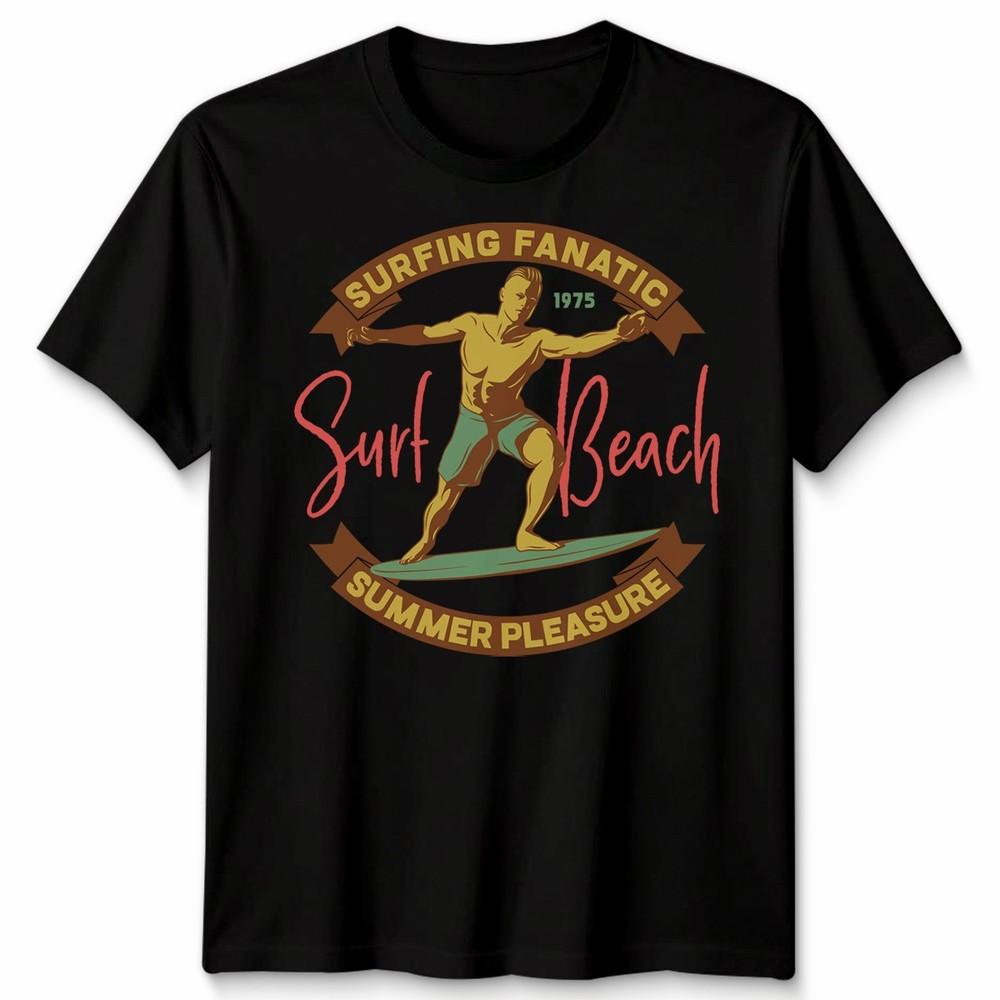 Surfing Fanatic Unisex T Shirt Cool Surfer Design Summer Holiday Clothing Tee