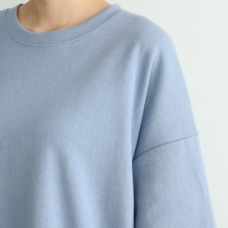 Shop Women S Korean looSe Fit SS Cotton SweatShirt Sky Blue Ami wSh 3265 Z
