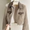 Maillard Women's Faux Fox Fur Coat: Short Leather Collar, Autumn Winter, Long Sleeve, Slimming, Age-Reducing Fashion
