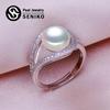 Natural Freshwater Pearl Rings For Women Fashion Female Cubic Zirconia CZ Ring Pearl Jewelry Adjustable Ring