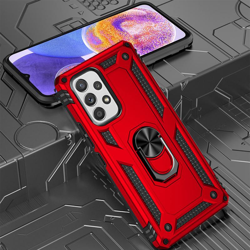 Противоударный чехол-подставка с кольцом для Samsung Galaxy A23 A53 A33 A73 A22 A32 A52 A13 A12 A51 A71 M23 M13 M32 M53 S20 S21 Plus S22 Ultra Жесткая задняя крышка