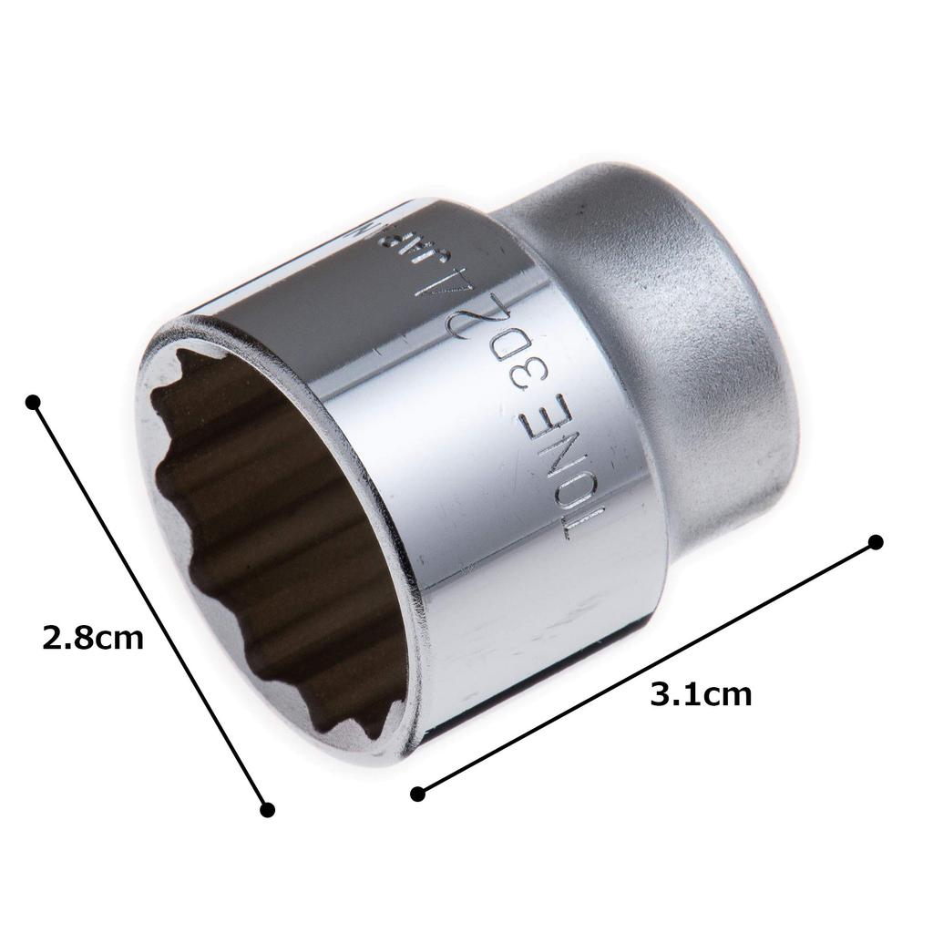 TONE Socket Drive Angle Width Across Flats 24mm (12-sided) 3D-24 9.5mm (3/8")