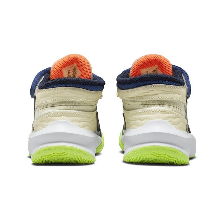 Nike Team Hustle D 10 FlyEase PS Белые разноцветные детские кроссовки Laser-Orange Black FB1881-101