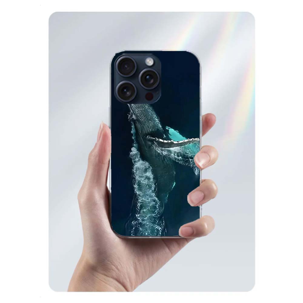 Whale Sea Giant Clear Phone Case For Iphone 17 Air 16 Pro Max 15 Pro 14 Plus 17E 16E 11 13 12 Mini Cover Cases Fundas Cell TPU C