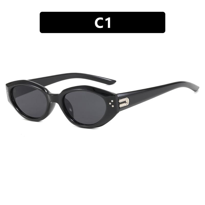 2024 Vintage Cat Eye Women Luxury Sunglasses Fashion Brand Designer Shades UV400 Men Trending Punk Rivets Sun Glasses