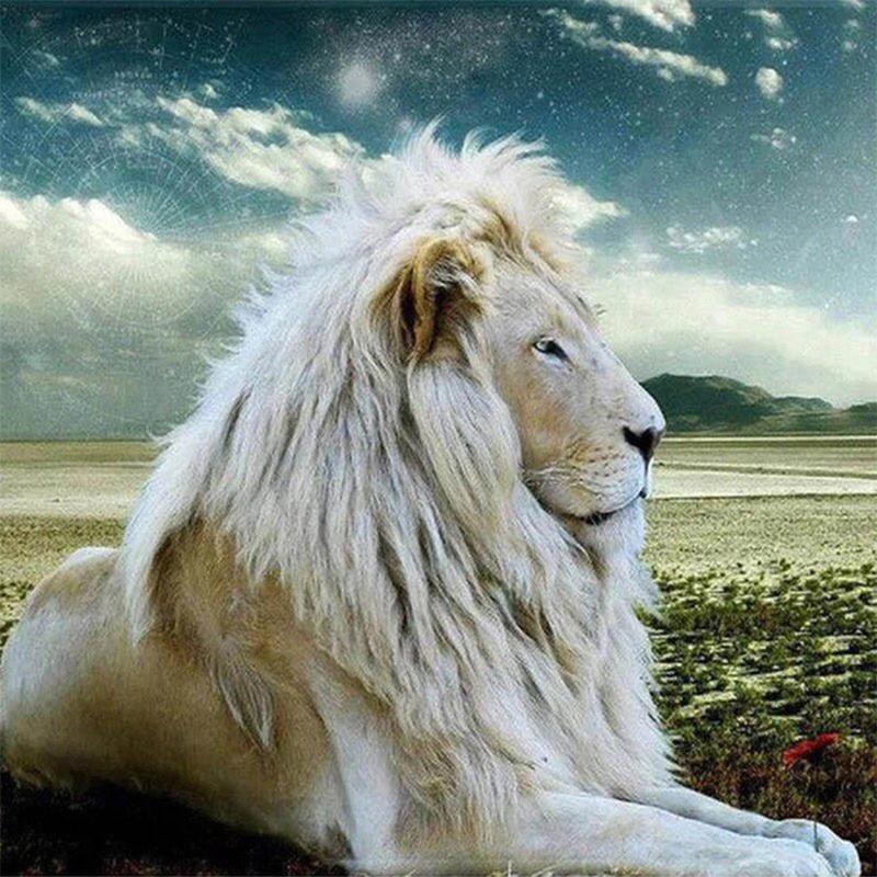5D DIY полная круглая алмазная живопись Король Лев серии вышивка крестиком мозаика со стразами изображение животного украшение вышивка