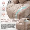 Comfortable Chaise Longue Sofa, No Assembly Required, Sofa with Cushion, Side Pockets for Remote Control and Mobile Phone, Neat and Stylish, Khaki
