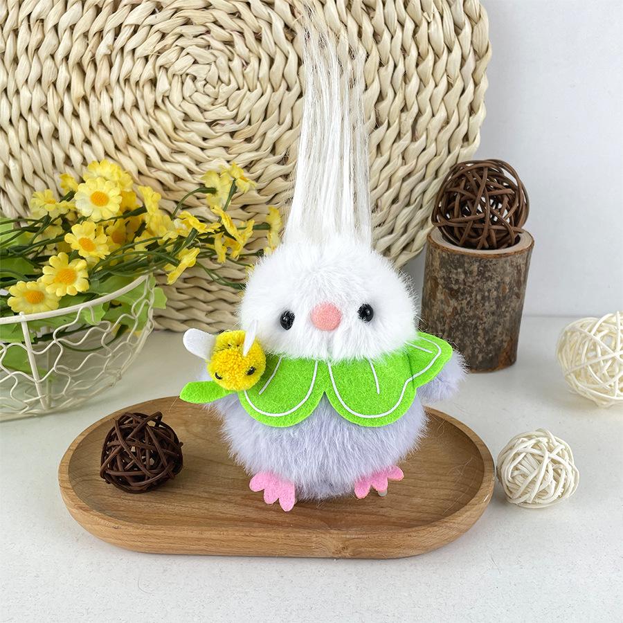 Игрушки-птички, издающие звук при тряске, Плюшевые куклы-птички с длинными волосами, Куклы, Сумки, Подвески для ключей