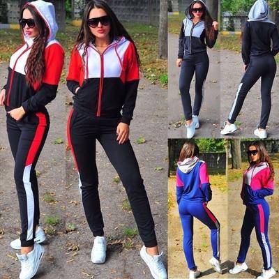 Женская куртка с капюшоном, спортивный костюм, повседневные толстовки на молнии и брюки, спортивная одежда, костюмы из двух предметов