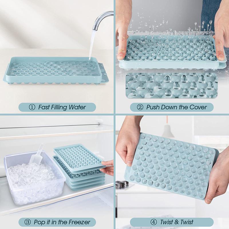 Mini Ice Cube Tray 104 Holes Round Ice Ball Molds Tiny Crushed Ice Tray for Chilling Drinks Coffee Juice Tools Silicona BPA Free 6