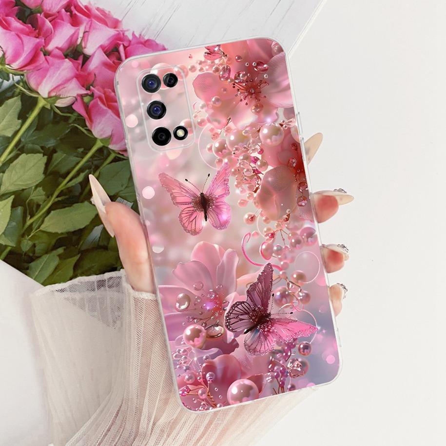 Для Realme 7 5G Чехол Narzo 30 Pro 5G Обложка RMX2111 Новый Модный Цветочный Узор Мягкий Силиконовый Бампер Для Realme V5 Q2 Fundas Coque