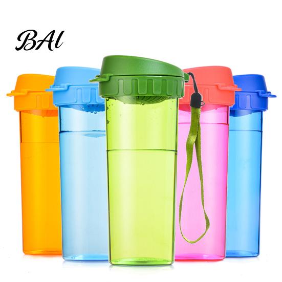 Heat Resistant Drinking Vessel Transparent Water Cup, Portable Plastic Bottle, with Strap Everyday Hydration Accessory Handle, Clear Heat-resistant