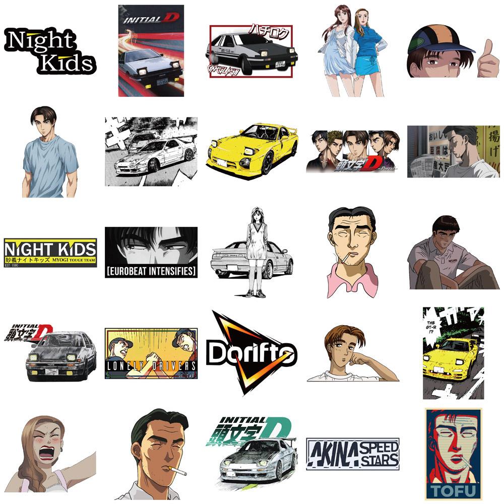 10/30/50 шт. Наклейки из японского аниме Initial D Крутые мультяшные декали DIY для скейтборда, телефона, ноутбука Классическая наклейка-декор в стиле манги