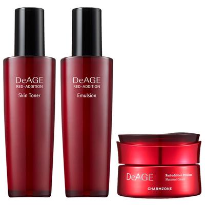 Charmzone The Age Red Edition Базовый набор для ухода за кожей из 3 предметов: Тонер 120 мл + Эмульсия 120 мл + Крем 50 мл, 1 набор