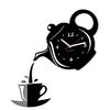 Kitchen wall clock jug and cup