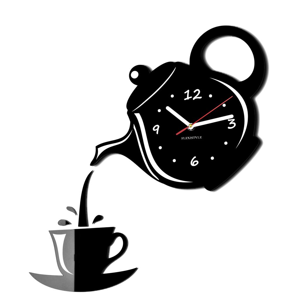 Kitchen wall clock jug and cup