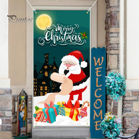 Рождественский занавес, баннер, многоразовый, легко повесить, праздничный дверной чехол для украшения дома, фотосъемка