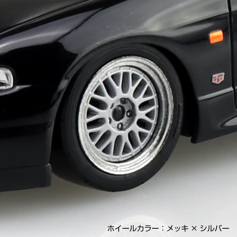 Aoshima Bunka Kyozai Rakupla Snap Kit Nissan R33 Skyline Кастомные колеса Масштабная пластиковая модель (АОСИМА) нет. 21CU-BK GT-R (черный) 1/32