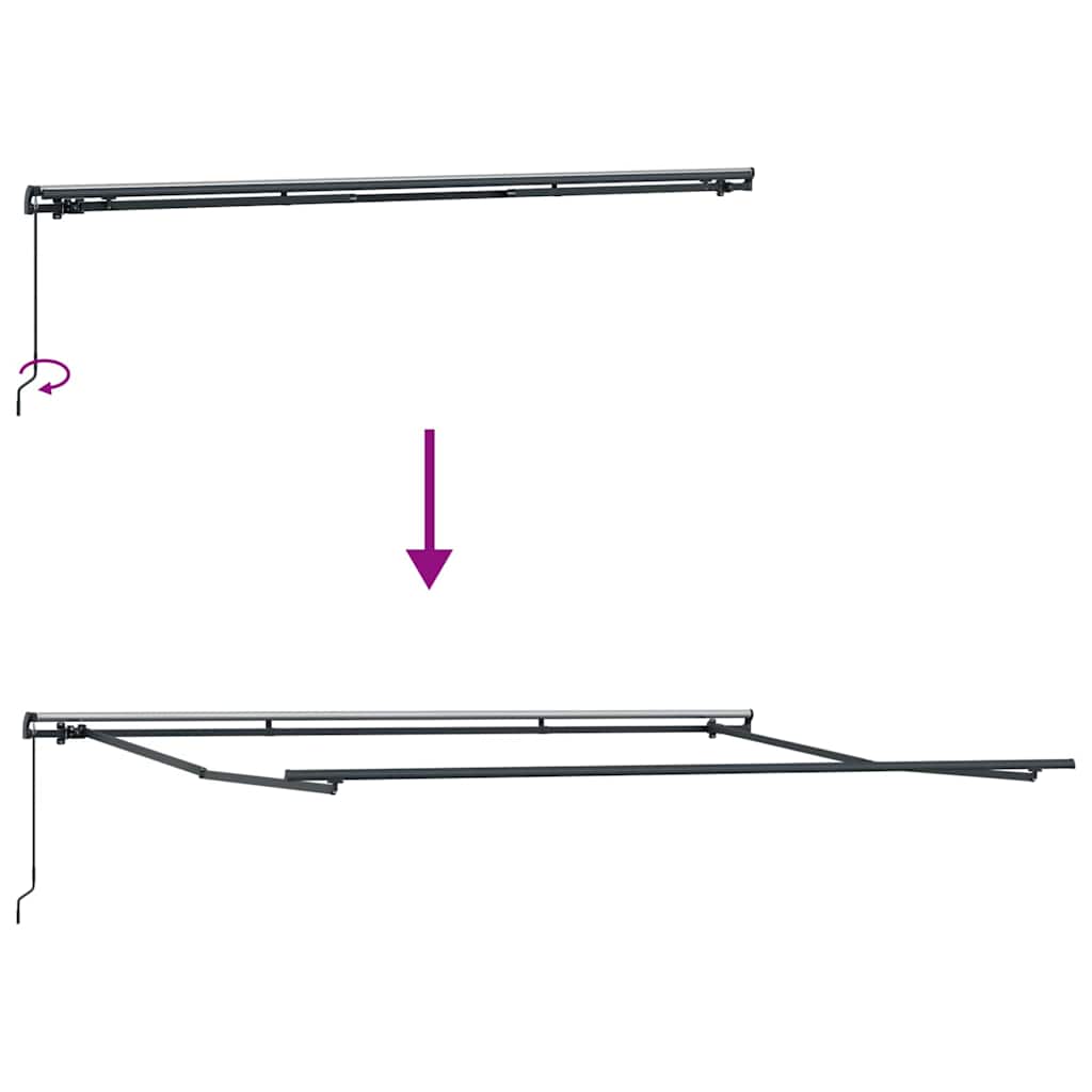 Retractable Awning Green and White 400 x 300 cm