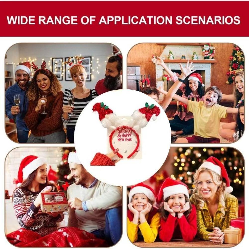 Cartoon Xmas Antler Hair Loop Fluffy Plush Xmas Hair Accessories Cute Christmas Headband