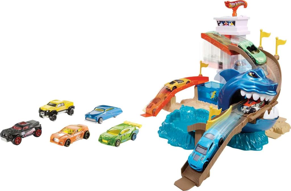 [Amazon.co.jp Exclusive] Hot Wheels Color Shifters Biting Shark Playset [Includes 1 Mini Car] [Ages 4 and Up] BGK04