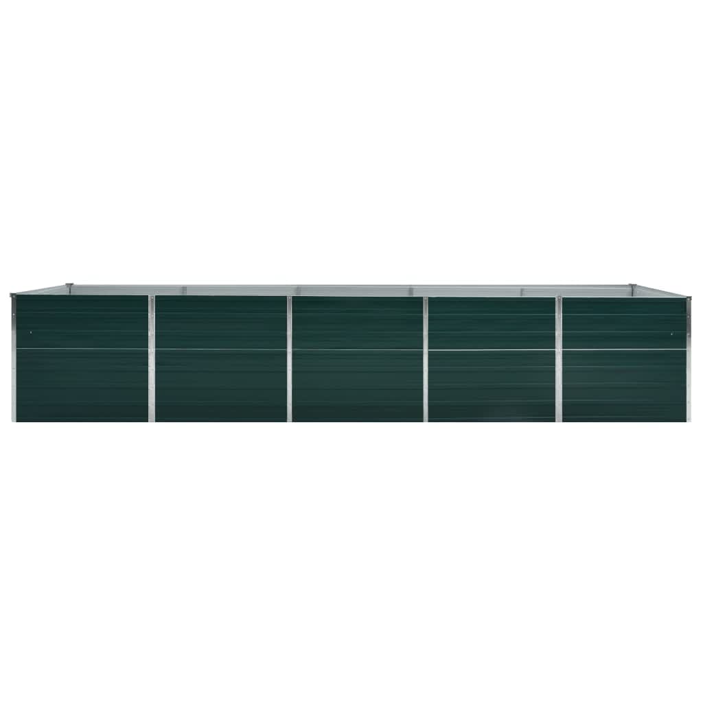 Garden Raised Bed Galvanized Steel 400 x 80 x 45 cm Green