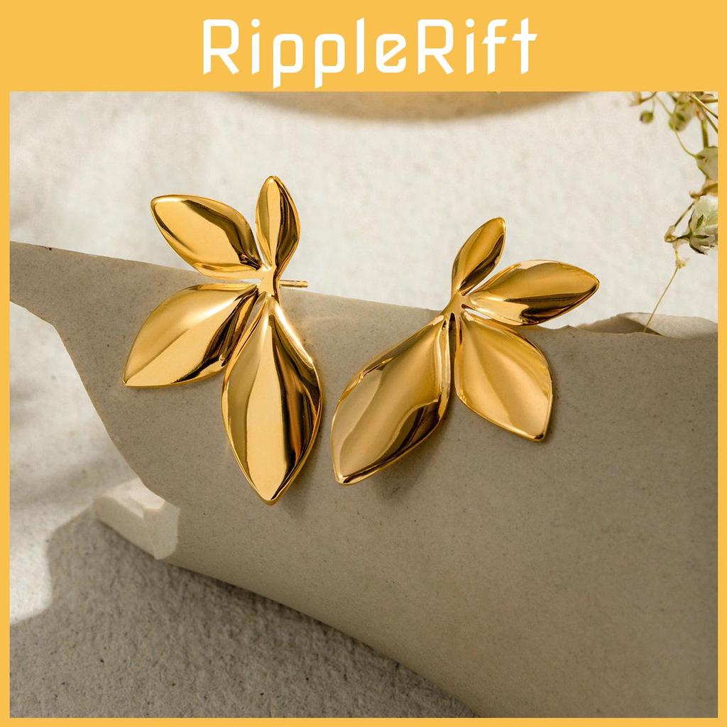 Элегантные серьги-пусеты с дизайном золотых и серебряных листьев для женщин, модный аксессуар