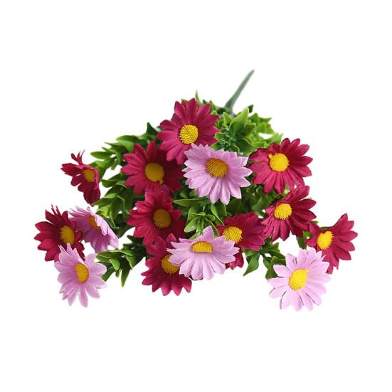 Искусственный цветок с зелеными листьями Реалистичный Устойчивый к УФ-лучам Поддельный шелковый букет цветов В помещении На открытом воздухе Сад Патио Балкон Домашнее украшение