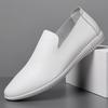2025 Summer New Men's Casual Versatile One-pedal Driving Shoes Soft Sole Soft Surface White Shoes Lightweight Trend Men