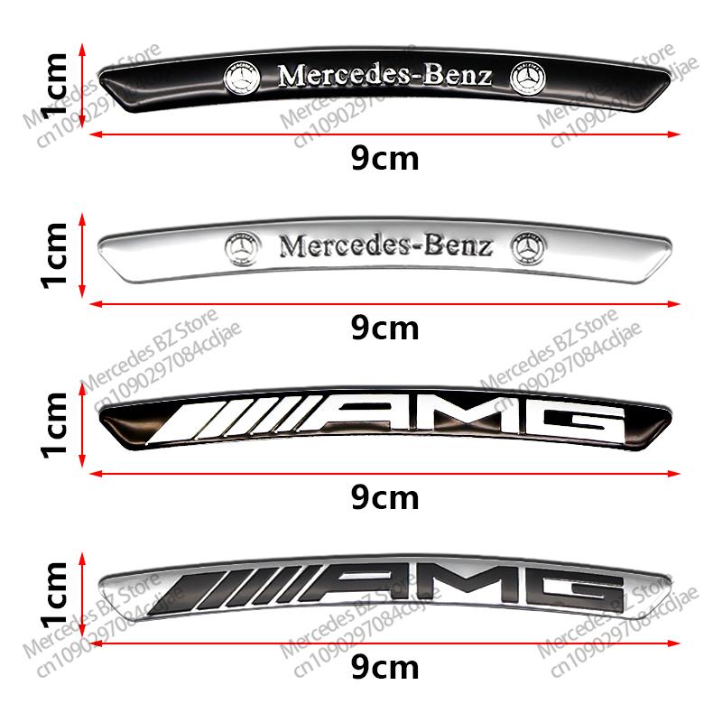 OLV5 4pcs Aluminum Car Wheel Hub Badge Tire Rim Sticker Decor Accessorie For Mercedes Benz E C G M R S Class W204 W212 GLC AMG 4MATIC
