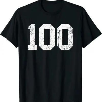 Спортивная майка № 100, номер удачи спортсмена, ретро винтажная футболка