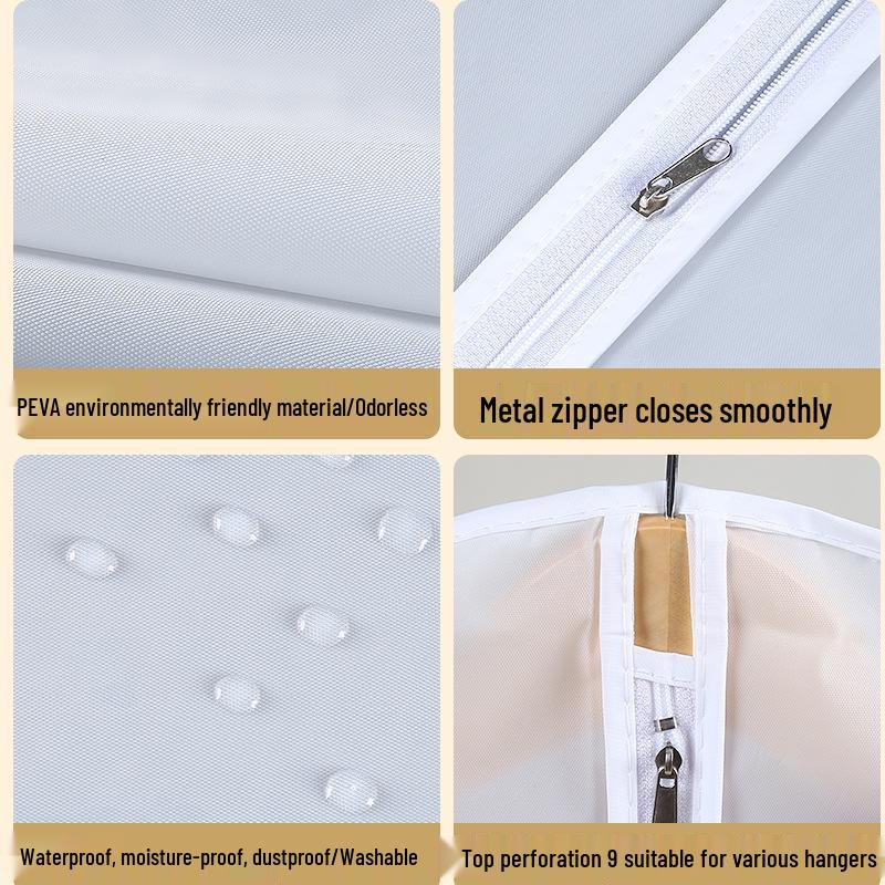 Прозрачные чехлы для одежды для пальто, платьев и пиджаков - Набор сумок для хранения