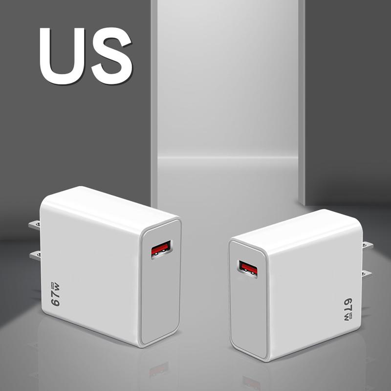 Адаптер быстрой зарядки 67 Вт для iPhone Xiaomi Huawei Samsung Oneplus OPPO USB зарядное устройство Quick Charge 5.0 QC5.0 Зарядные устройства для мобильных телефонов