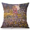 Us Frederick C. Frieseke Impressionism Oil Painting Flower Garden Madame Lady Girl Sofa Pillow Case Green Spring Cushion Cover