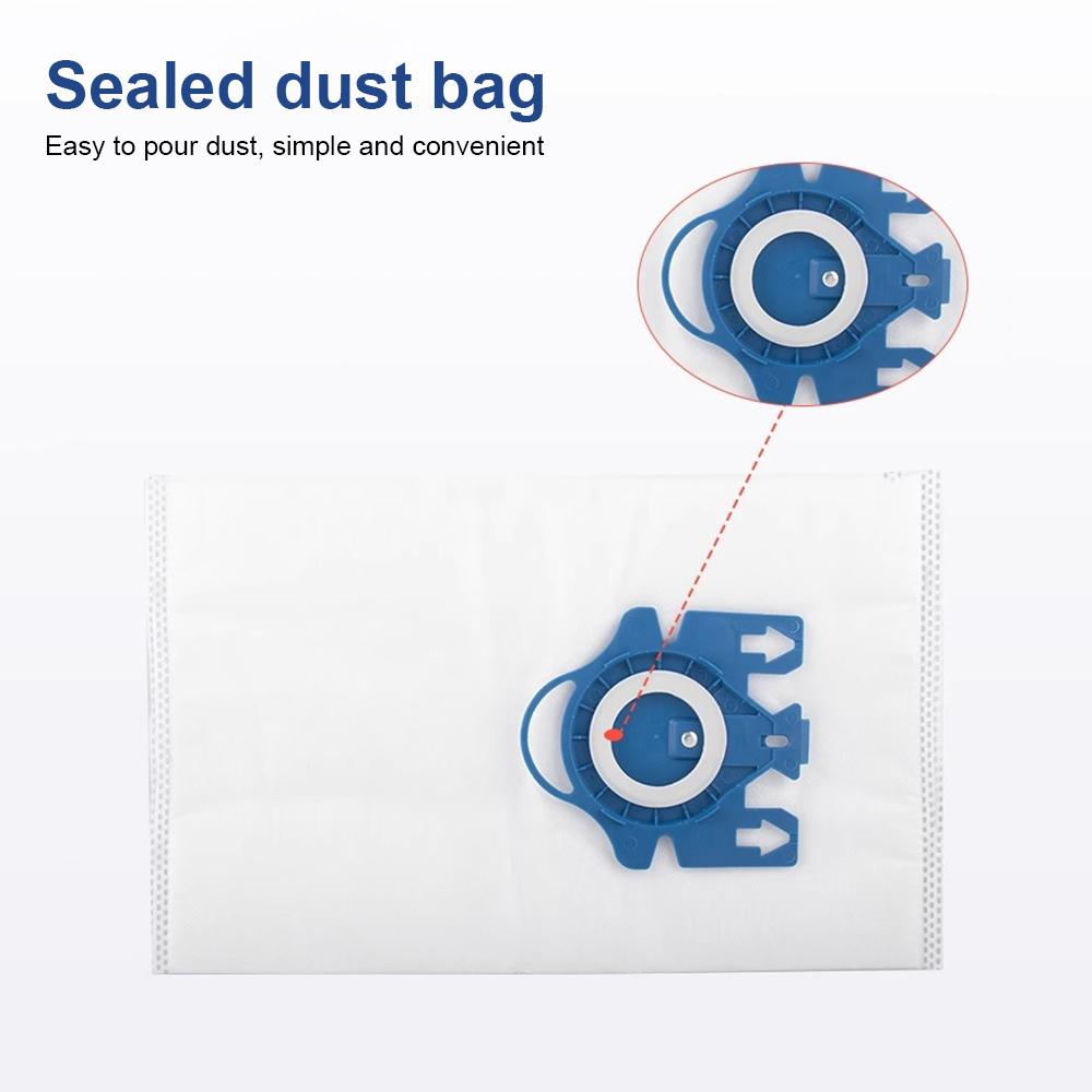 8 Pack Replacement Vacuum Bags Effective Dust Filtration Compatible with Miele/Fjn/GN Hyclean 3D