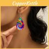 Colored Fashion Pattern Water Droplet Shaped Women Acrylic Earrings Daily For